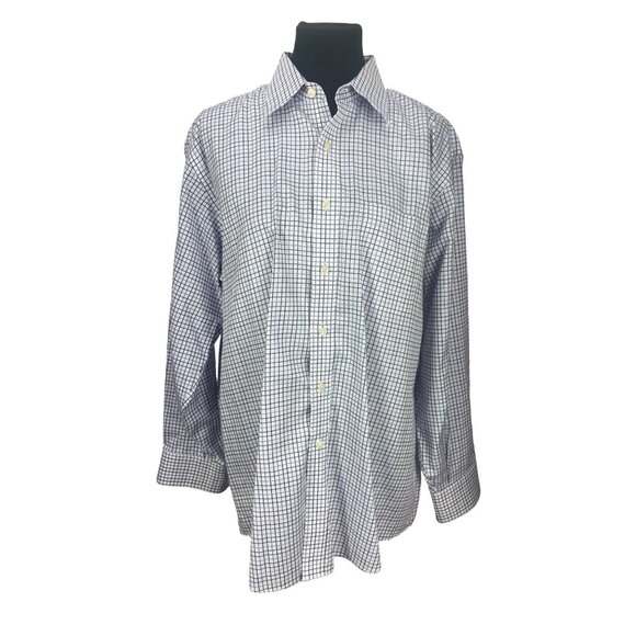 Kirkland Signature Purple Blue Plaid Size 17-33 Men's Button Down Dress SHirt - Picture 1 of 6